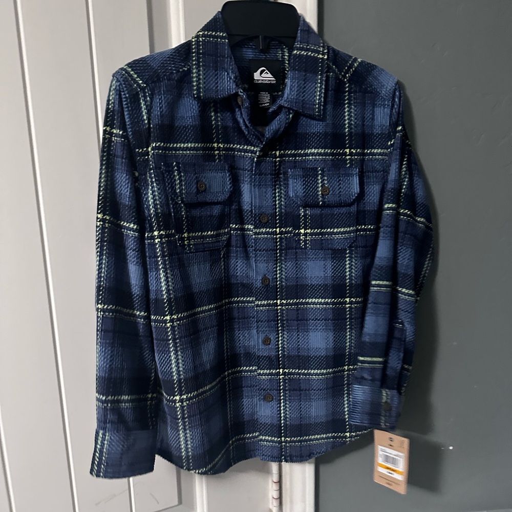 Quicksilver Boy Coronet Blue Flannel Shirt